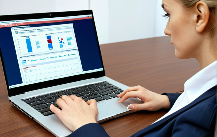 **
"A Russian businesswoman using a laptop, analyzing changes in customs regulations on the website of the Federal Customs Service of Russia (FTS). Focus on the screen showing updated regulations. Modern office setting."
**