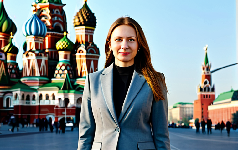 Modern Moscow Businesswoman**
"A professional businesswoman in Moscow, Russia, standing in front of the iconic St. Basil's Cathedral. She is wearing a stylish, modest business suit, fully clothed and appropriate attire. Background features a blurred cityscape with modern buildings. Safe for work, perfect anatomy, natural proportions, professional photography, high quality, family-friendly."
**