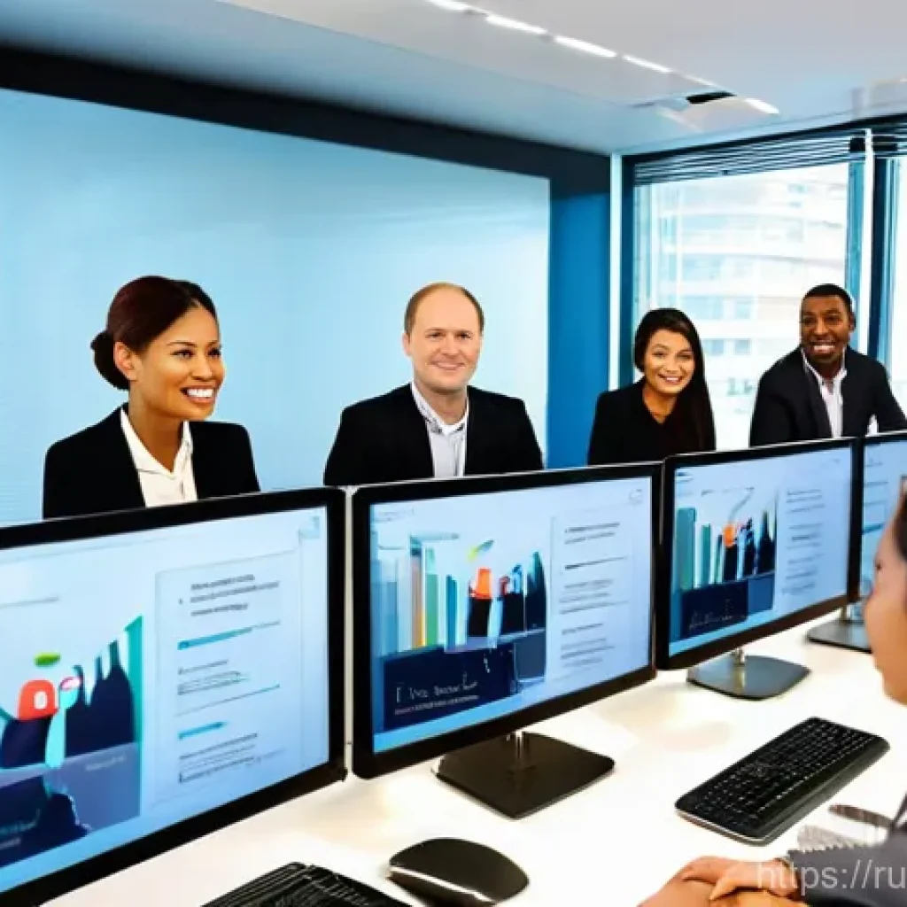 무역영어 자격증으로 성장한 전문 사례 - **Prompt:** A dynamic, wide-angle shot of a diverse group of business professionals from various nat...