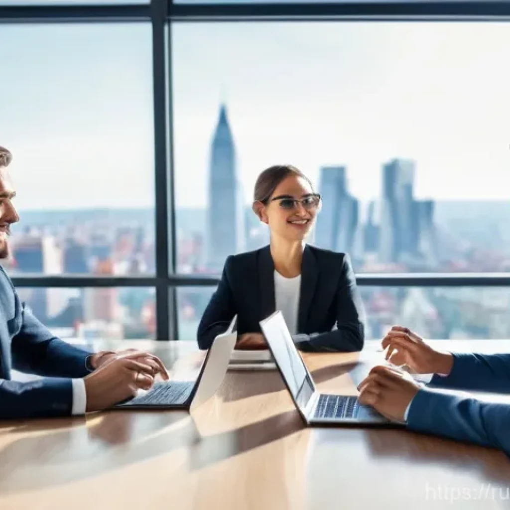 무역영어 실기시험 대비 주요 학습 전략 - **Prompt:** A dynamic, modern conference room scene with diverse business professionals (men and wom...