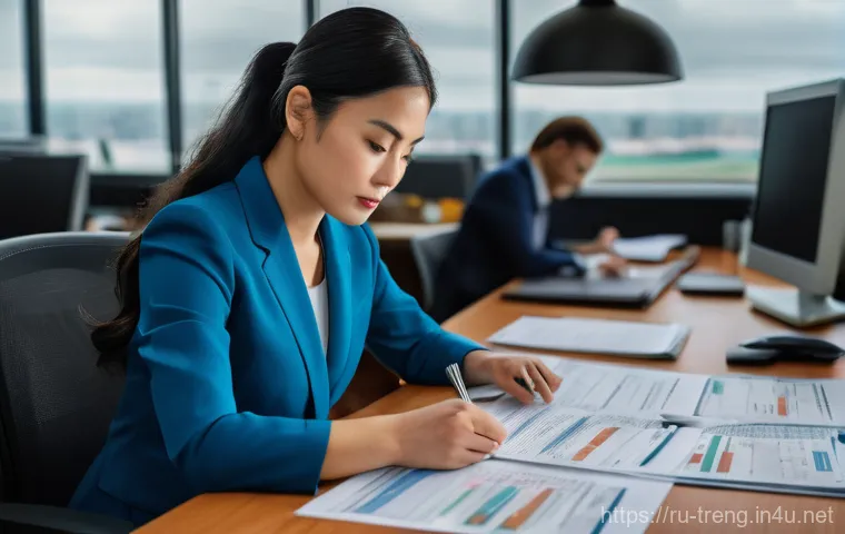 무역영어 실기시험 대비 학습 전략과 참고 자료 - A diverse group of 3-4 international business professionals (men and women of various ethnicities) e...