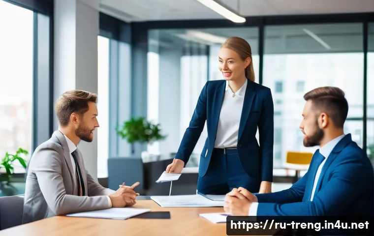 무역영어 학습자가 주의해야 할 실수 - A professional business meeting scene in a modern office with diverse international colleagues discu...