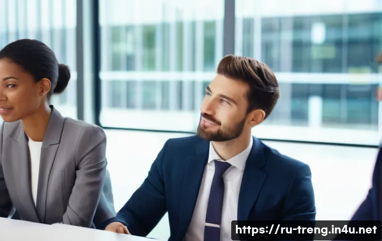 무역영어 자격증 취득 이후 실무 활용법 - A modern international business meeting scene in a sleek, well-lit conference room in London, featur...
