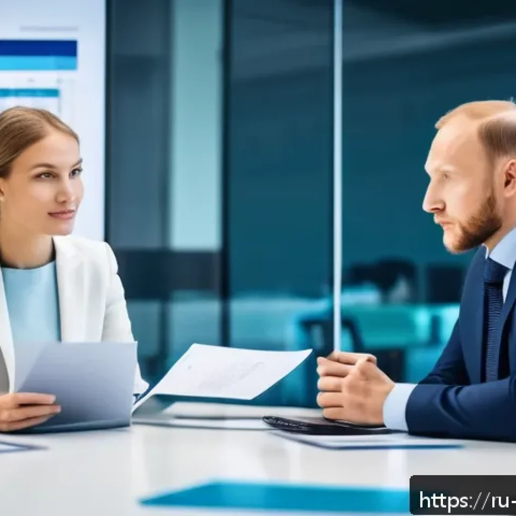 무역영어 실기 시험에서 자주 묻는 질문 - A professional business meeting scene in a modern office environment, featuring diverse Russian-spea...