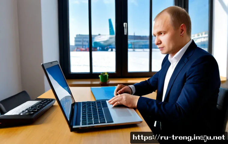 Home 17 무역영어 자격증의 장점과 단점 - Photorealistic modern office in Moscow, confident Russian trade specialist reviewing a global shippi...
